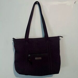 Vera Bradley Black Microfiber Tote Bag Small